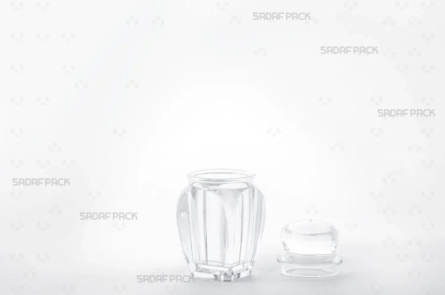 The Gohar 2 container presented with its lid and body separated, revealing the interior space suitable for premium saffron and spices.