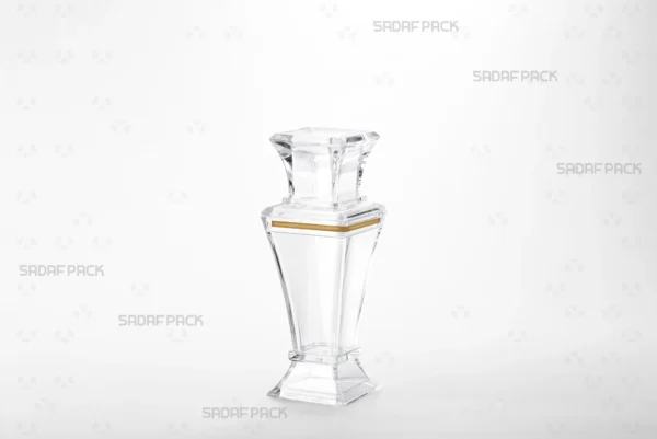 A three-quarter angle view of the Berelian 3 luxury crystal container by Sadaf Pack.