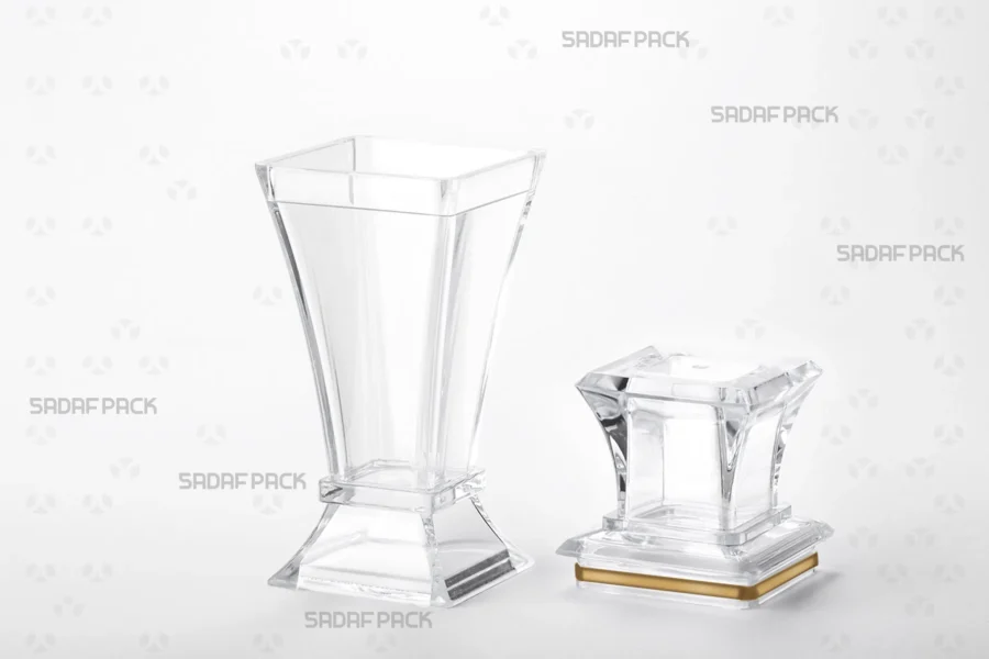 The Berelian 5 container with its lid and body separated side-by-side, revealing the interior space for premium saffron.